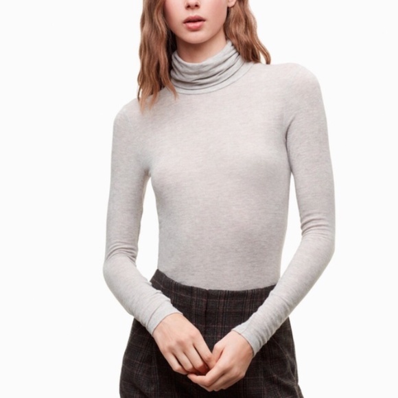 aritzia wilfred huet turtleneck - heather grey, size S - Picture 1 of 8
